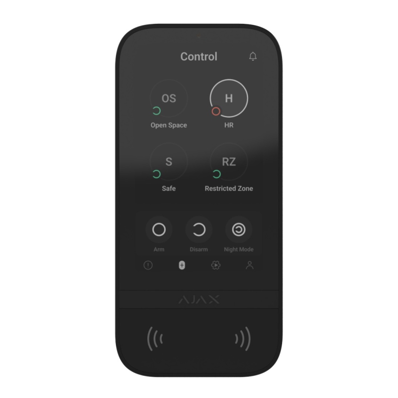Беспроводная клавиатура с сенсорным экраном Ajax KeyPad TouchScreen Black фото 1