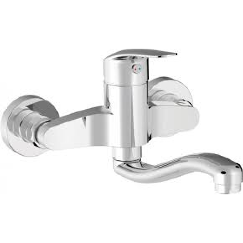 Base Plus Смеситель для раковины настенный, хром. фото 1