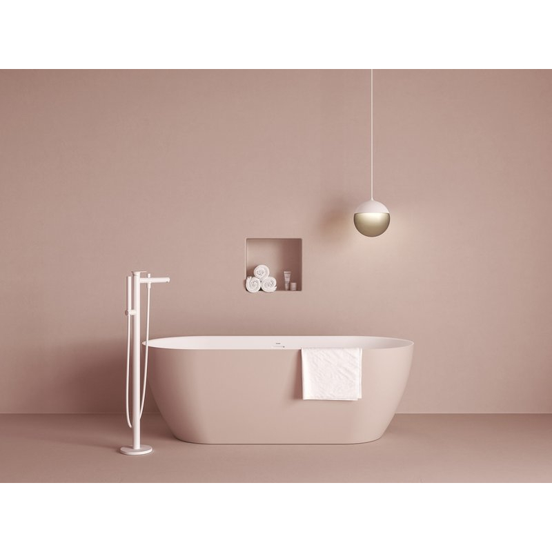 Смеситель напольный для ванны Ravak Spring SG 080.10WHM.RB07A, белый матовый (X070578) фото 2