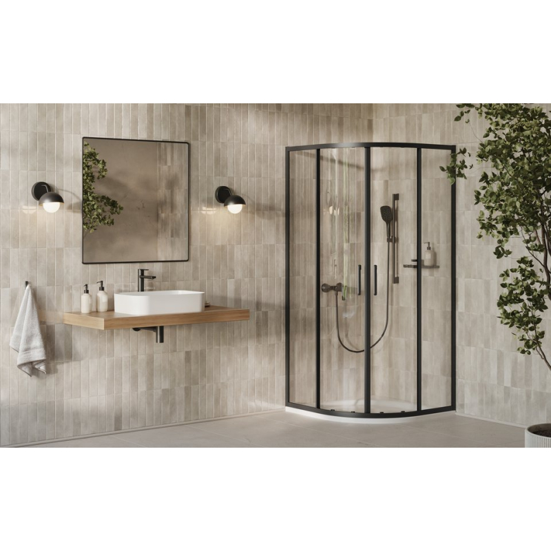 Душевая кабина Ravak X-Point Slim XPSCP4-90 черная Transparent фото 4