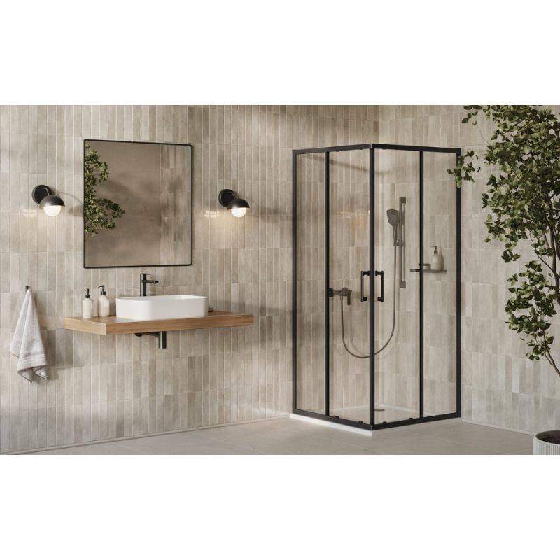 Душевая кабина Ravak X-Point Slim XPSRV2-100 черная Transparent 100 х 100 см фото 3