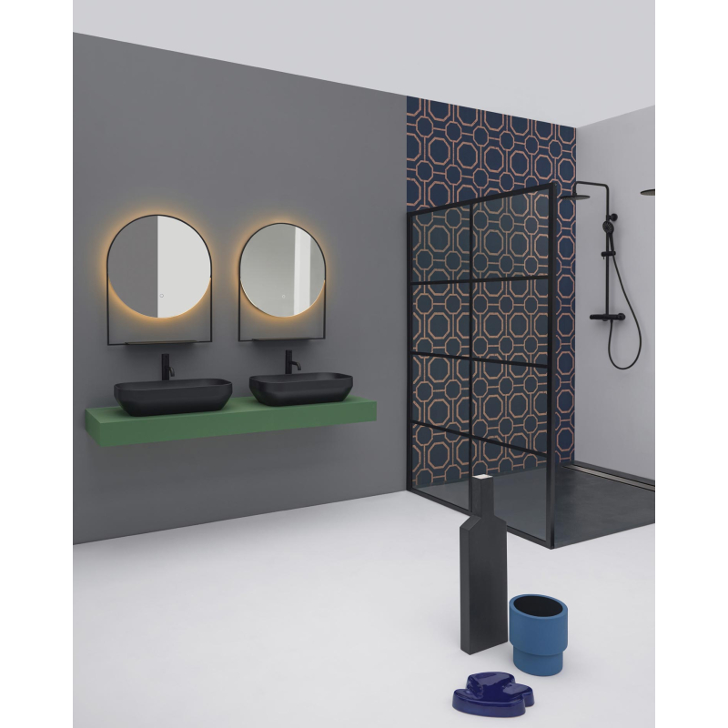 Decus Раковина прямоугольная на столешницу 50*35 см, черный матовый. фото 4