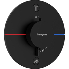 15556670 ShowerSelect Comfort S Змішувач термостатичний прих.монтажу на 2 споживач, чорний матовий