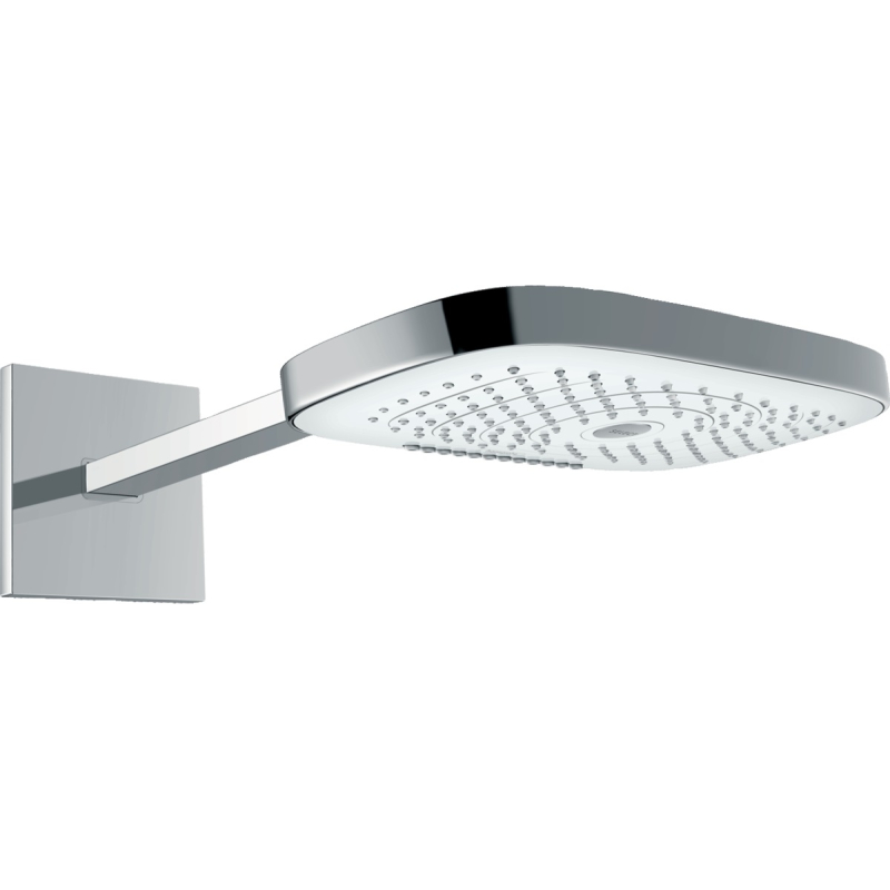Raindance Select E 300 3jet Верхний душ прямоугольный 318*191 мм с кронштейном из стены, хром/белый фото 1