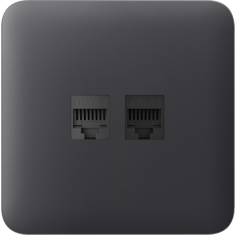 Передняя панель для встроенной розетки Ajax SoloCover (LAN) Graphite (126191.317.GP) фото 1