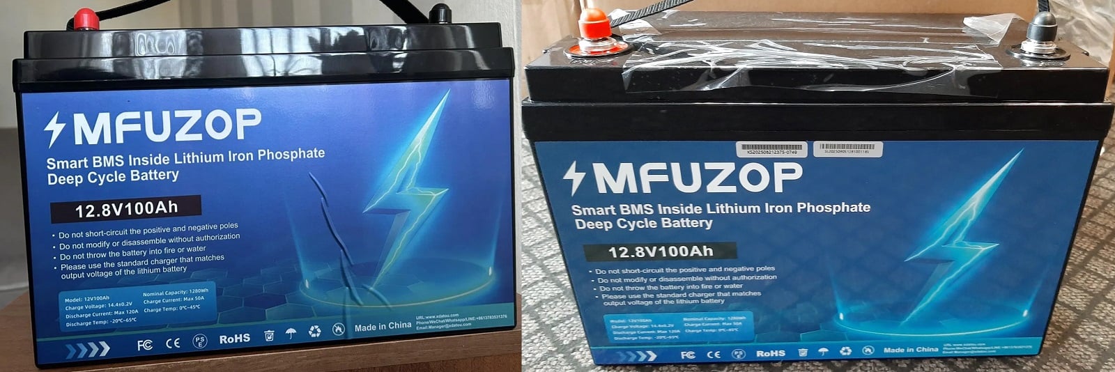 Аккумуляторная батарея MFUZOP 12V 100Ah LiFePO4 1280Wh, BMS 