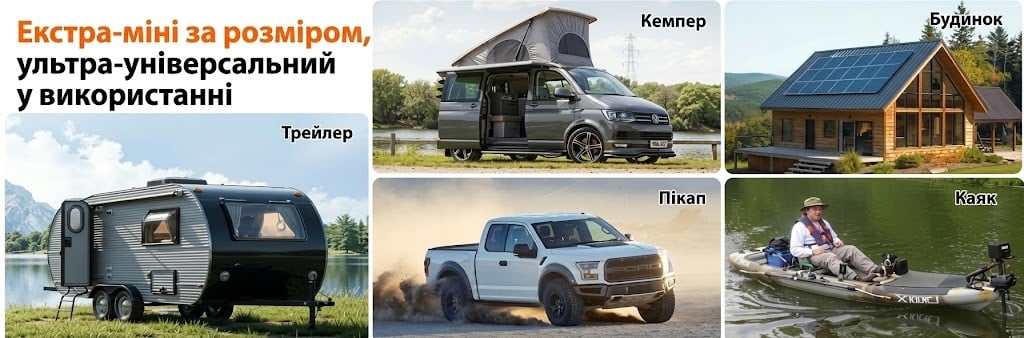 Аккумулятор LiTime LiFePO4 12V 100Ah XtraMini Bluetooth для дома, кемпинга, трейлера, каяка
