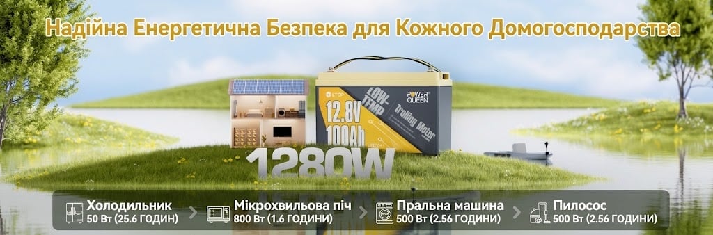 Акумуляторна батарея LiFePO4 12V100Ah Low-temp P12V100-100-LTP-4-A100 POWER QUEEN