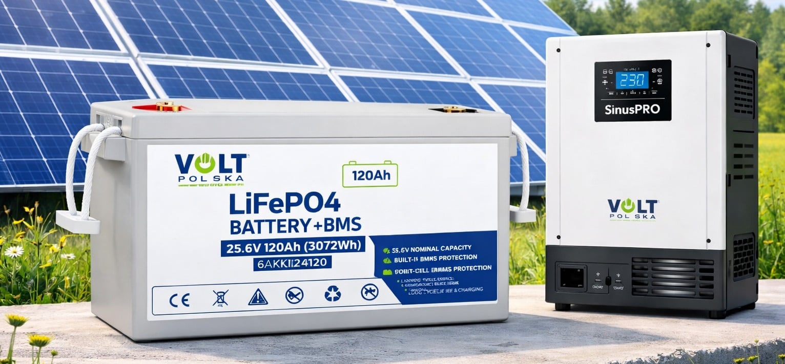 Акумулятор Volt Polska LiFePO4 25,6 В 120 А•год (120 А) + BMS Акумуляторна батарея Volt Polska LiFePO4 25,6 В 120 А•год (120 А) + BMS