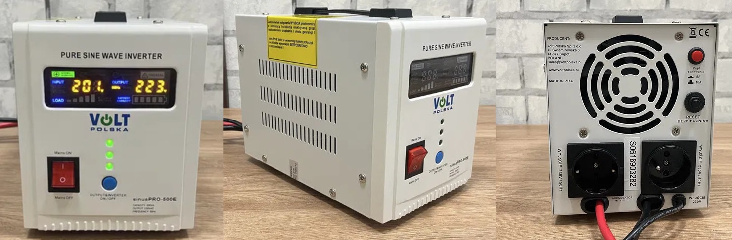 Безперебійник Volt Polska Sinus PRO 500 Е 12/230V (350/500W) ДБЖ-інвертор Volt Polska Sinus PRO 500 Е 12/230V (350/500W)