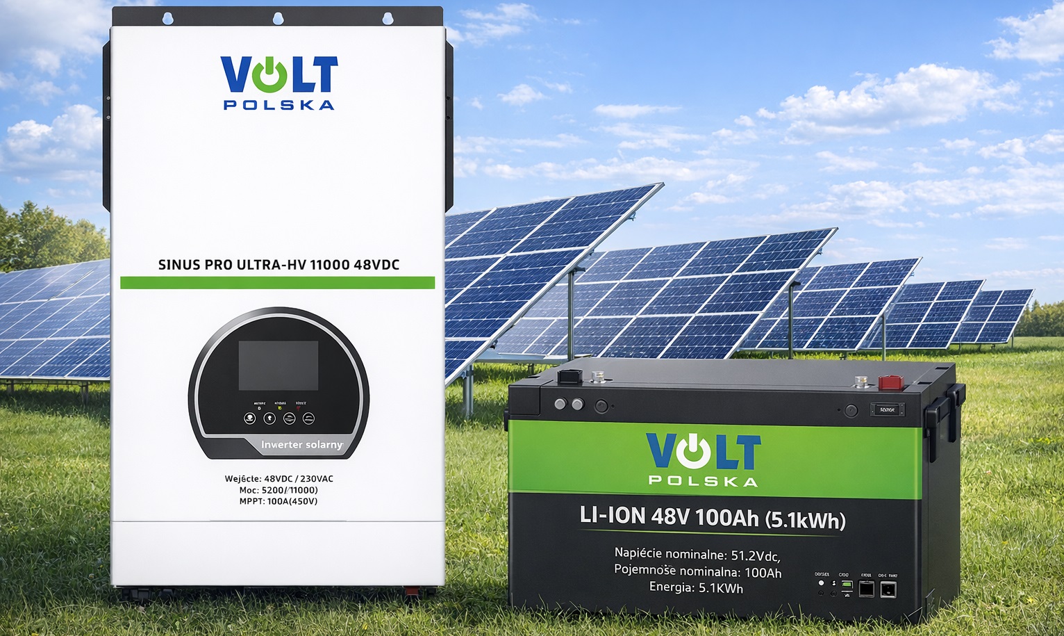 Інвертор Volt Polska SINUS PRO ULTRA-HV 11000 48/230 В (5200/11000 Вт) + 100 А MPPT (450 В)