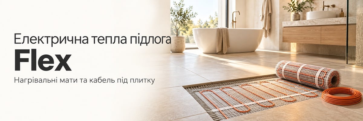 Нагрівальний мат і кабель Flex для теплої підлоги під плитку