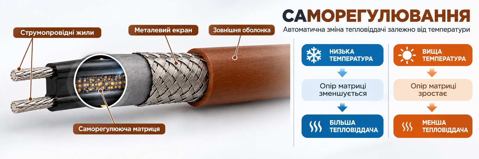 Кабель Castle GRX 35-2CR BROWN с саморегулировкой