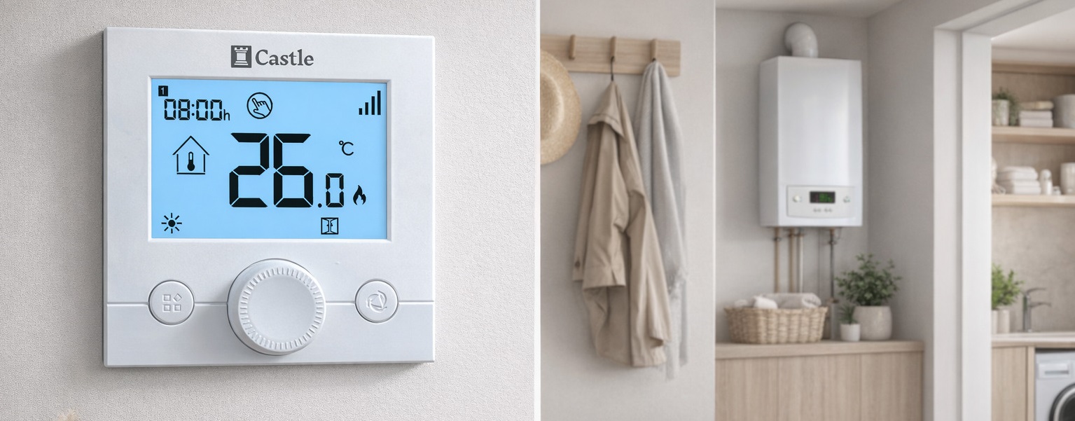 Программированный терморегулятор для котла AC8078G-RF с управлением Wi-Fi