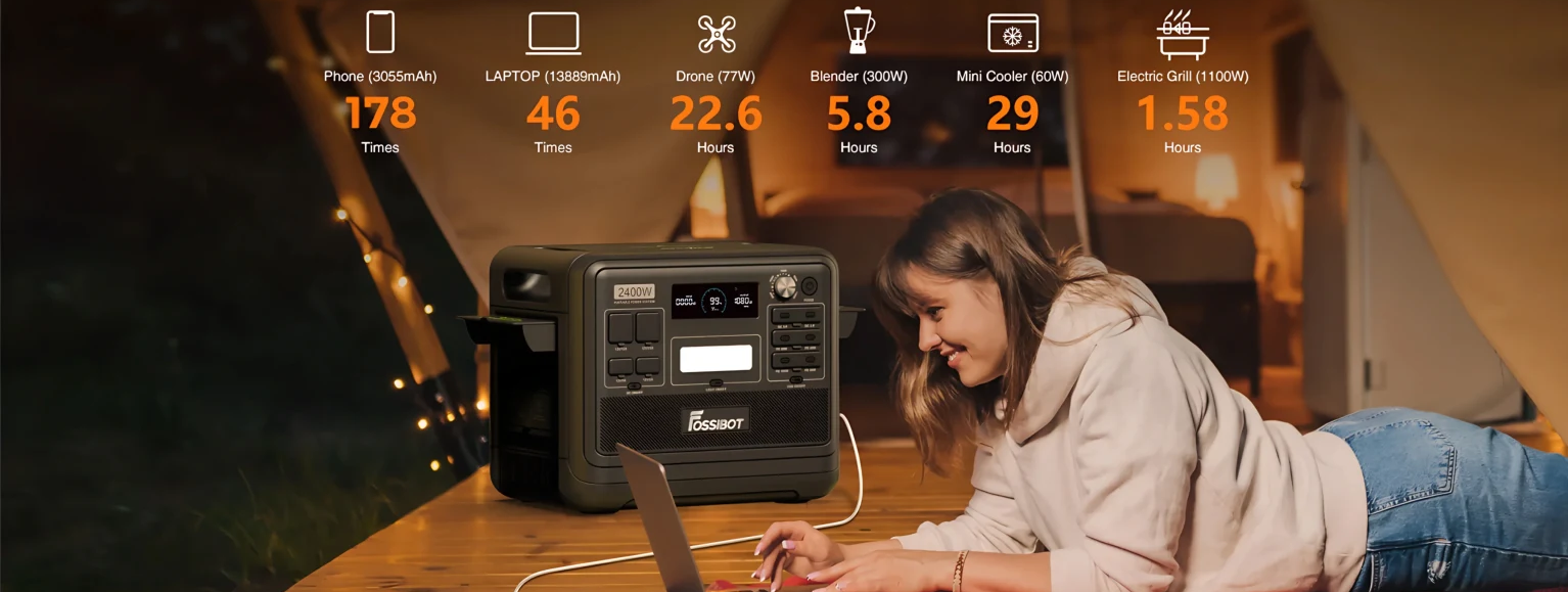 Зарядная станция FOSSiBOT F2400 Black функция UPS Зарядная станция FOSSiBOT F2400 Black режим ИБП