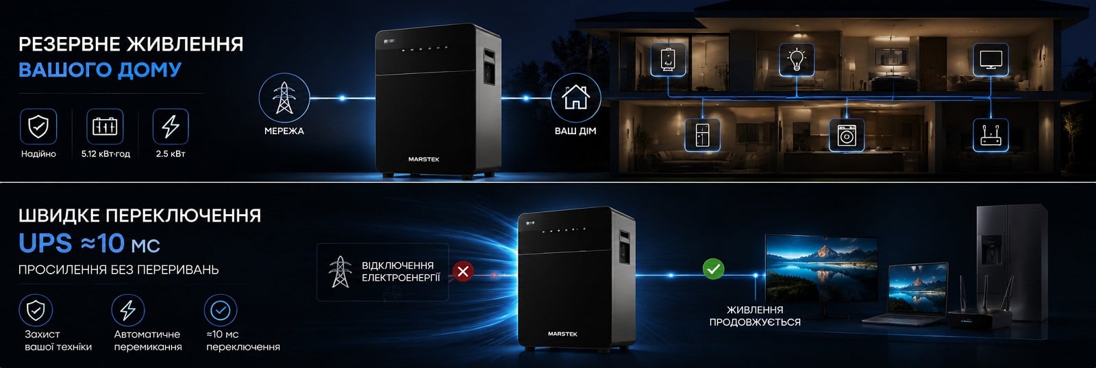 Marstek Venus E 3.0. Для живлення будинків, котеджів, дач, квартир, офісів