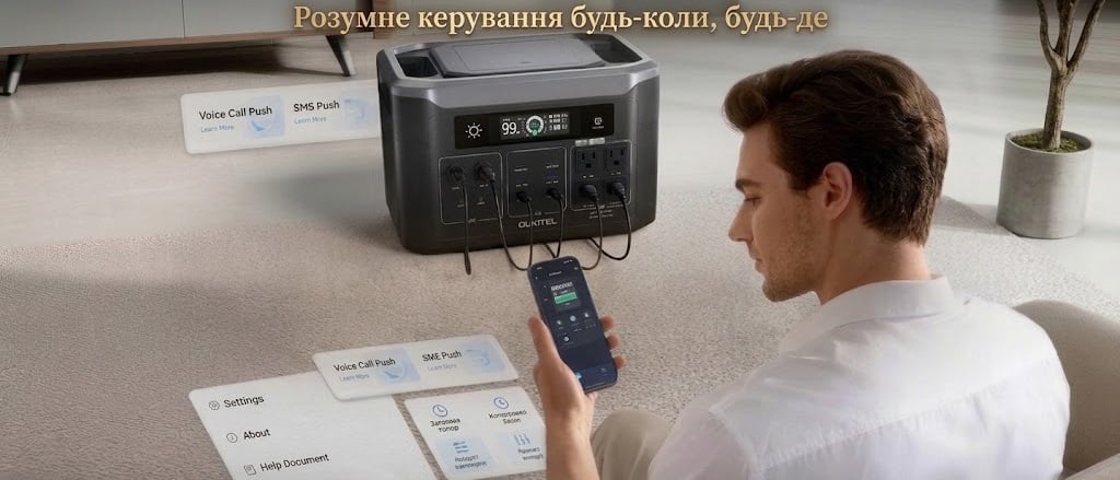 Oukitel BP3000 E с удаленным управлением Bluetooth/Wi Fi