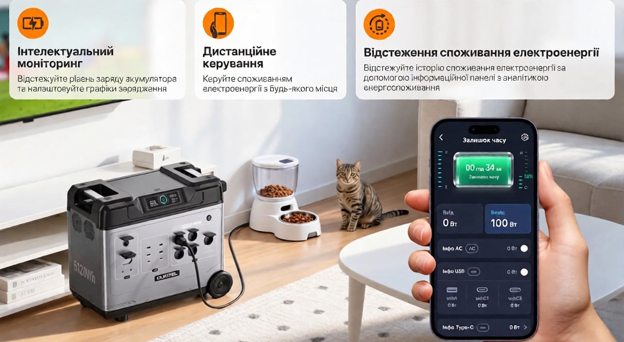 Oukitel BP5000E Pro Max с удаленным управлением Bluetooth/Wi Fi