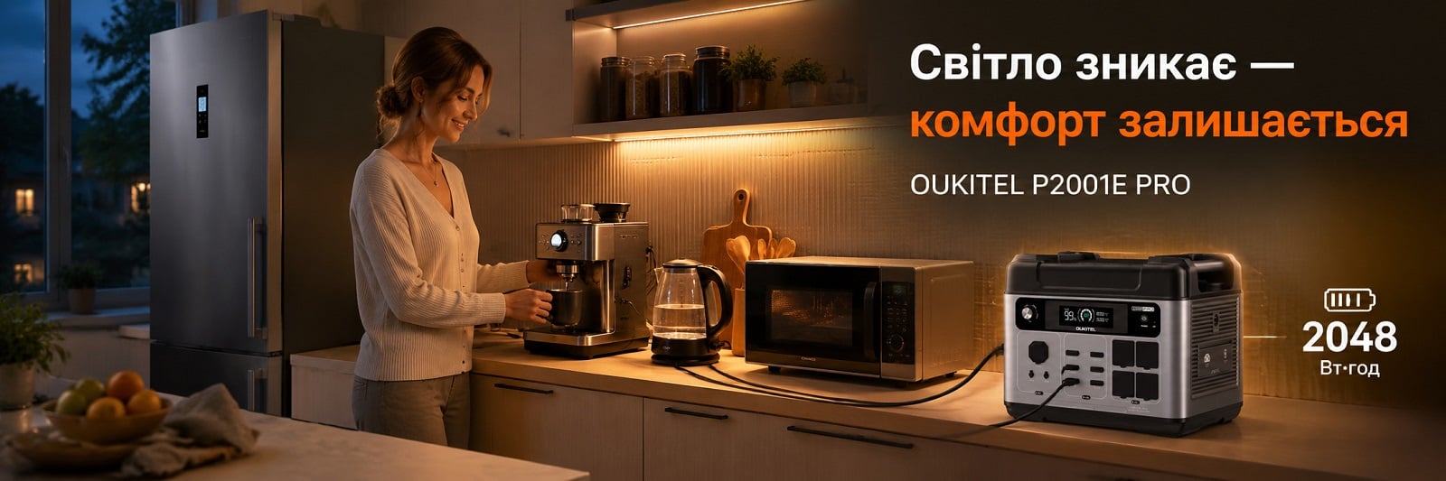 Oukitel P2001E PRO для живлення техніки під час відключення електроенергії