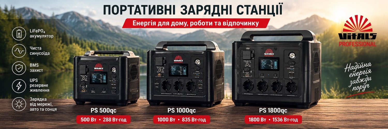 Портативная аккумуляторная станция Vitals Professional PS 1000qc, 1000 Вт, 835 Вт*ч