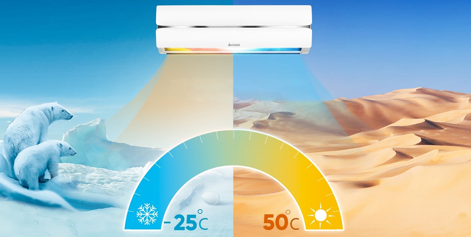 Кондиционер Chigo Alba 150 CS-25V3G-1C150F WI-FI настенного типа