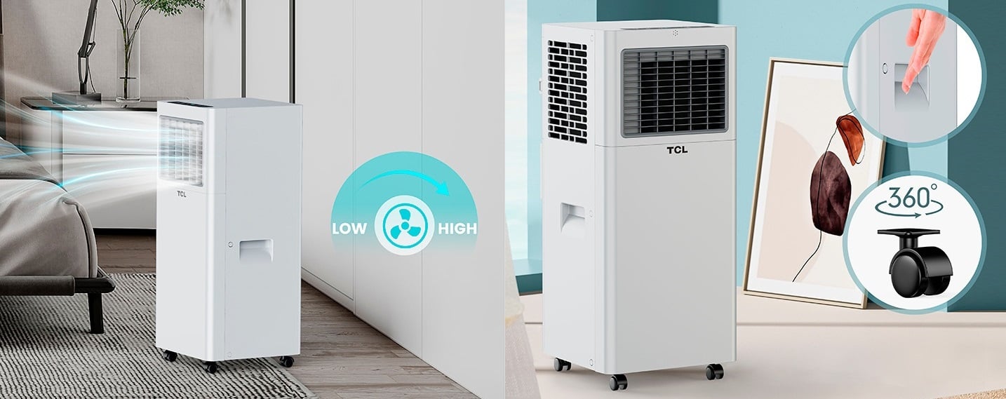 Кондиционер мобильный TCL TAC-09CPB/PSLW Мобильный напольный кондиционер TCL TAC-09CPB/PSLW на колесах