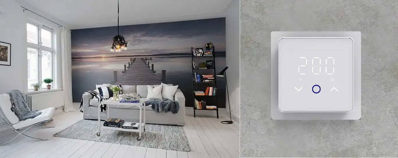 Терморегулятор In-Therm PT 029 білий в інтер'єрі Термостат In-Therm PT 029 білого кольору