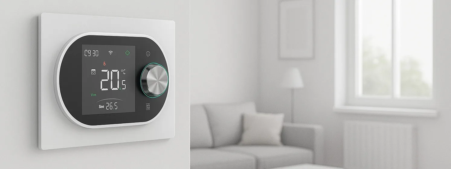 Терморегулятор In-Therm PWT 900 белого цвета на стене