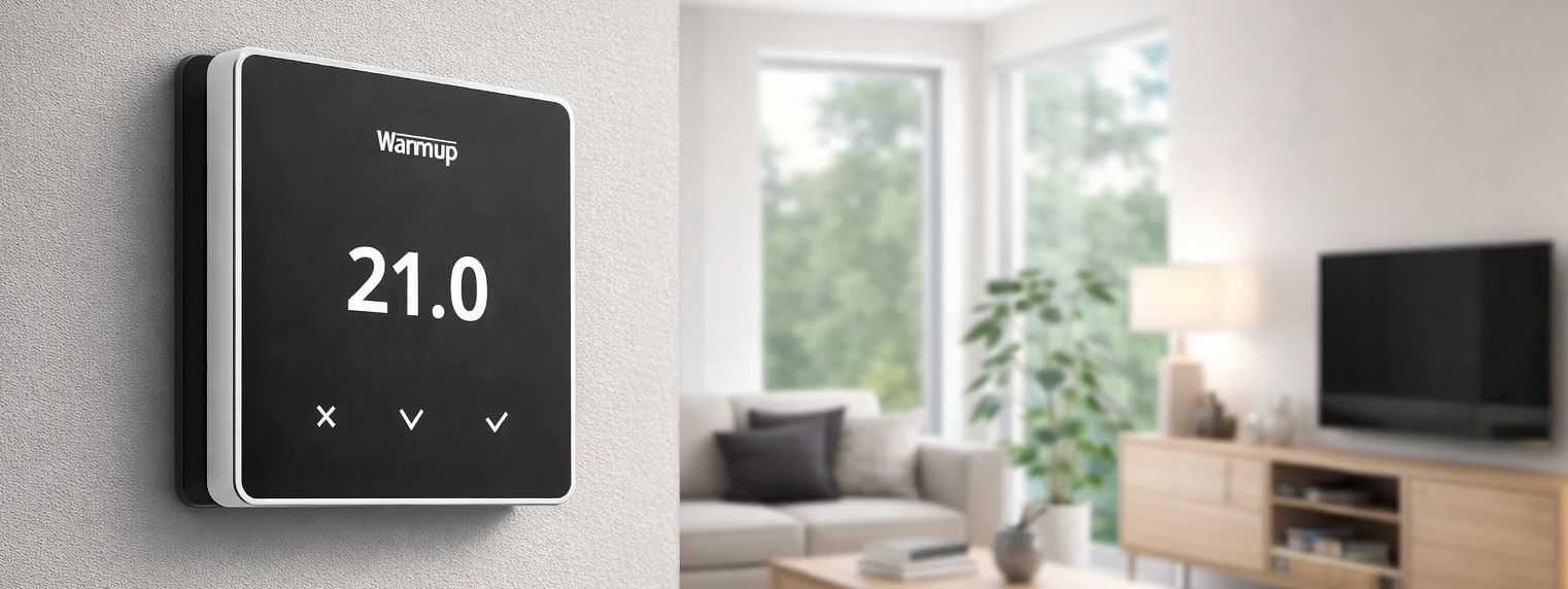 Wi-Fi Терморегулятор WarmUp Element для підлоги, чорний, на стіні Терморегулятор WarmUp Element Wi-Fi Black для електричної теплої підлоги